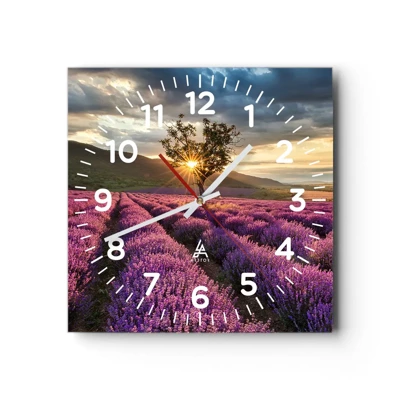 Nástěnné hodiny - Aroma v barvě lila - 40x40 cm