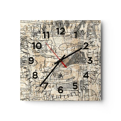 Nástěnné hodiny - Čeká na rozluštění - 30x30 cm