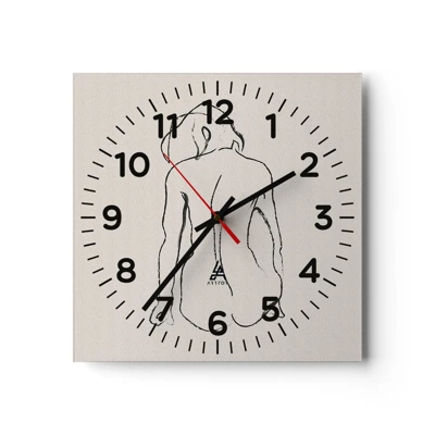 Nástěnné hodiny - Dívčí akt - 40x40 cm