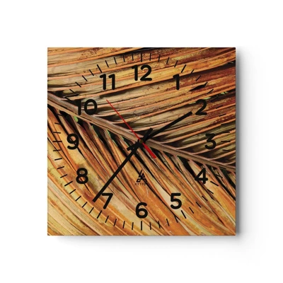 Nástěnné hodiny - Kokosové zlato - 30x30 cm