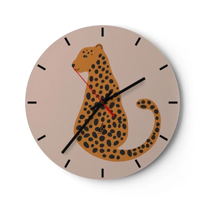 Nástěnné hodiny - Leopardní vzor je v módě - 30x30 cm