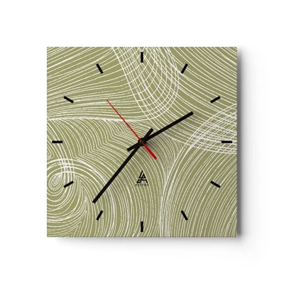 Nástěnné hodiny - Mistrovská abstrakce v bílé - 40x40 cm