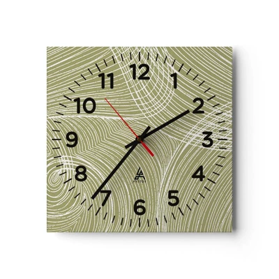 Nástěnné hodiny - Mistrovská abstrakce v bílé - 40x40 cm