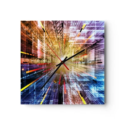 Nástěnné hodiny - Osvětlená chodba - 30x30 cm