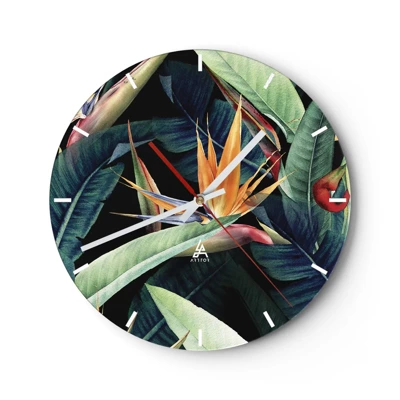 Nástěnné hodiny - Plamenné květy tropů - 30x30 cm