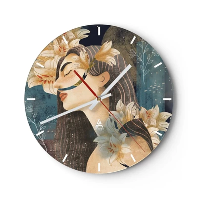 Nástěnné hodiny - Pohádka o princezně s liliemi - 40x40 cm