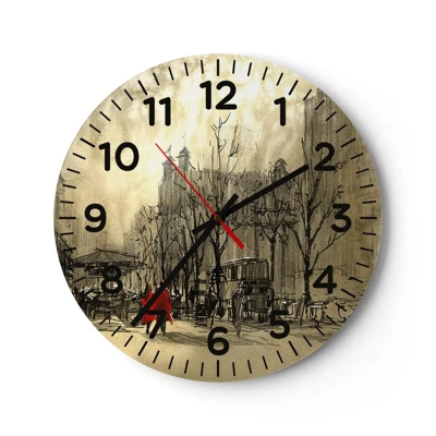Nástěnné hodiny - Rande v londýnské mlze  - 40x40 cm