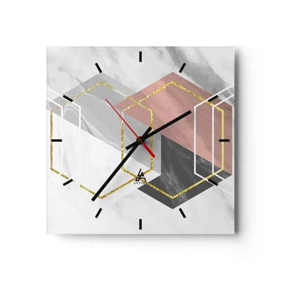 Nástěnné hodiny - Řetězová kompozice - 40x40 cm