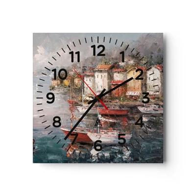 Nástěnné hodiny - Romantický přístav - 30x30 cm
