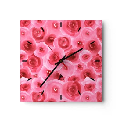 Nástěnné hodiny - Růže dole i nahoře - 30x30 cm