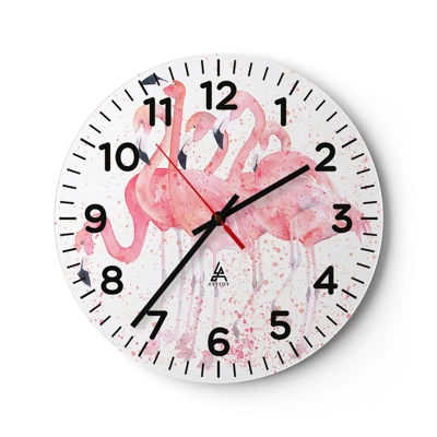 Nástěnné hodiny - Růžový ansámbl - 30x30 cm
