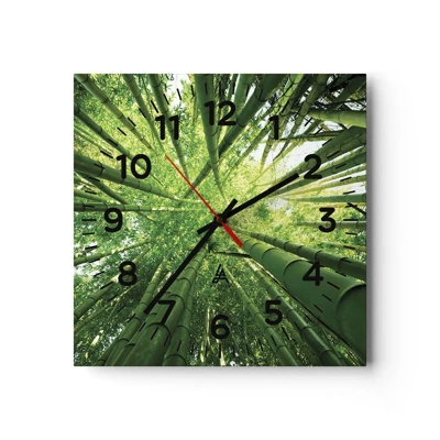 Nástěnné hodiny - V bambusovém háji - 40x40 cm