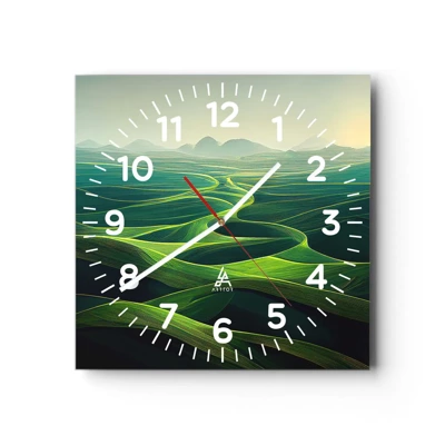 Nástěnné hodiny - V zelených údolích - 40x40 cm
