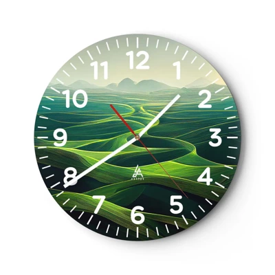Nástěnné hodiny - V zelených údolích - 40x40 cm