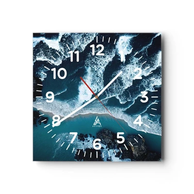 Nástěnné hodiny - Zahalené do vln - 30x30 cm