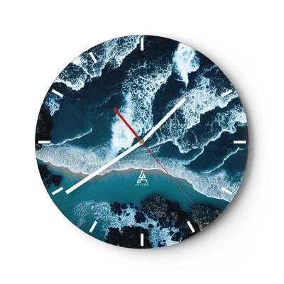 Nástěnné hodiny - Zahalené do vln - 40x40 cm