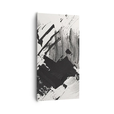 Obraz na plátně - Abstrakce – exprese černé - 65x120 cm