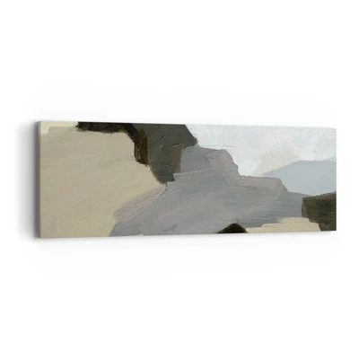 Obraz na plátně - Abstrakce: křižovatka šedi - 90x30 cm
