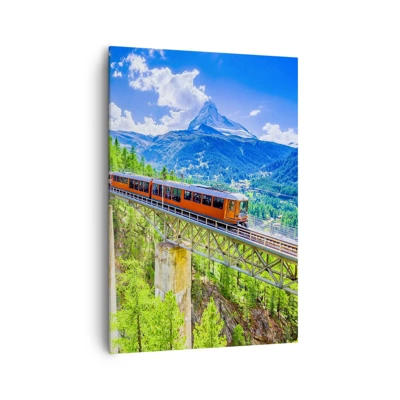 Obraz na plátně - Alpská železnice - 70x100 cm