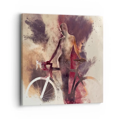 Obraz na plátně - Cyklistická duše v mramorových tvarech - 40x40 cm