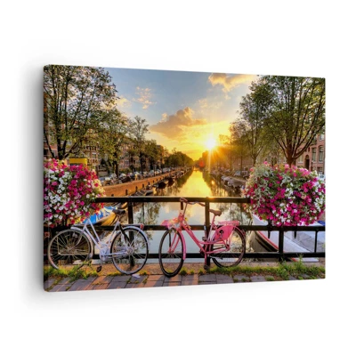 Obraz na plátně - Jarní ráno v Amsterdamu - 70x50 cm
