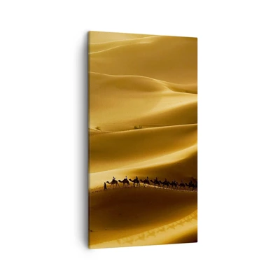 Obraz na plátně - Karavana na vlnách pouště - 45x80 cm
