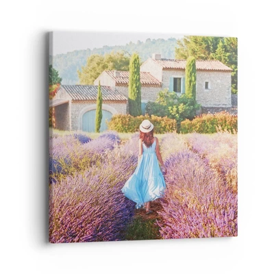 Obraz na plátně - Levandulová dívka - 40x40 cm