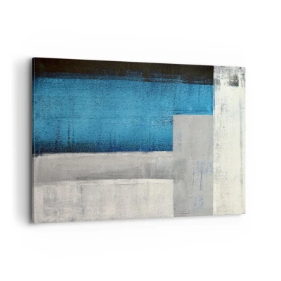 Obraz na plátně - Poetická kompozice šedé a modré - 120x80 cm