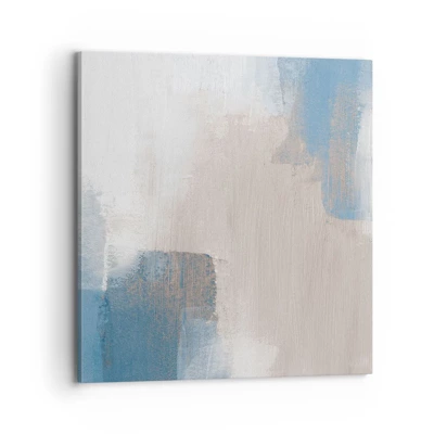 Obraz na plátně - Růžová abstrakce za modrým závojem - 70x70 cm