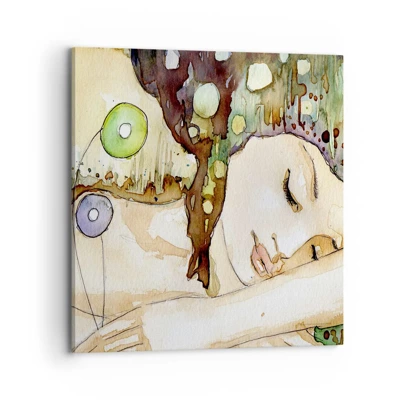 Obraz na plátně - Smaragdově-fialový sen - 70x70 cm