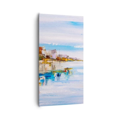 Obraz na plátně - Vícebarevný městský přístav - 65x120 cm