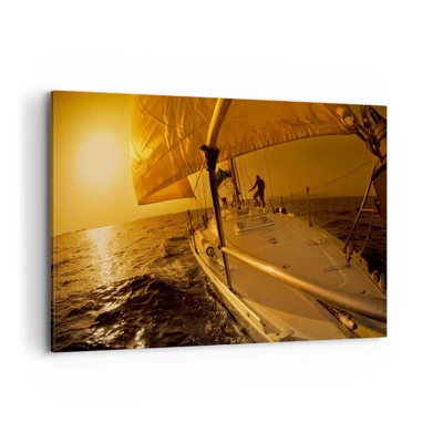 Obraz na plátně - Zlatý večer po vícebarevném dni - 120x80 cm
