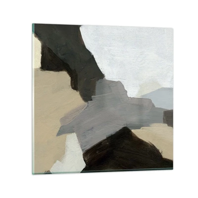 Obraz na skle - Abstrakce: křižovatka šedi - 40x40 cm