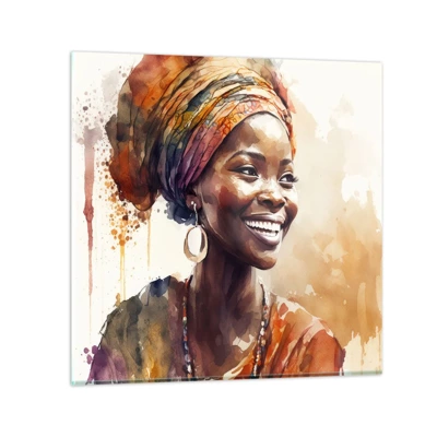 Obraz na skle - Africká královna - 50x50 cm