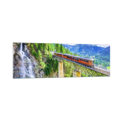 Obraz na skle - Alpská železnice - 160x50 cm