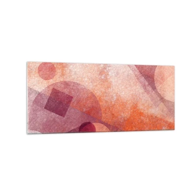 Obraz na skle - Geometrické proměny v růžové - 120x50 cm