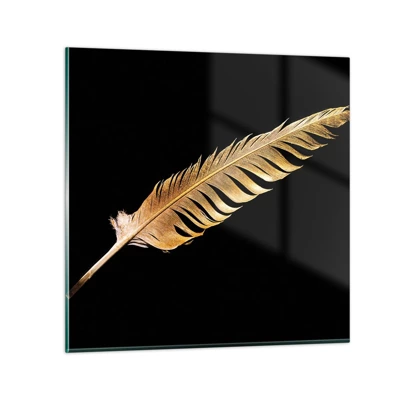 Obraz na skle - Krásne peříčko… - 60x60 cm
