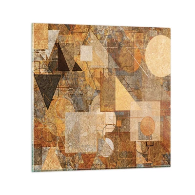 Obraz na skle - Kubistická bronzová studie - 70x70 cm
