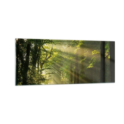 Obraz na skle - Lesní okamžik - 100x40 cm