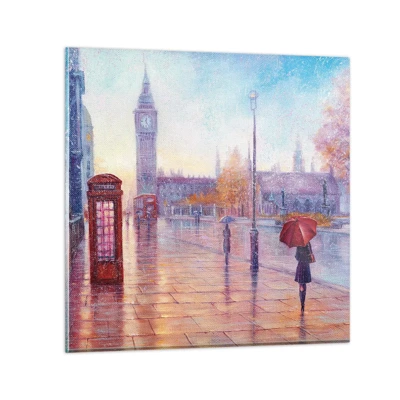 Obraz na skle - Londýnský podzimní den - 30x30 cm