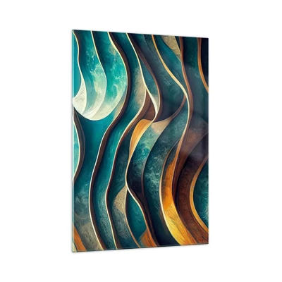 Obraz na skle - Meandry modré - 70x100 cm