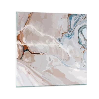 Obraz na skle - Modré meandry pod bílou - 40x40 cm