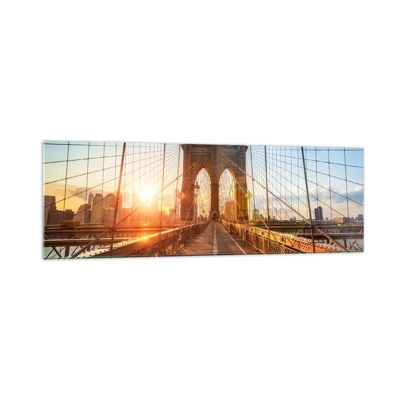 Obraz na skle - Na zlatém mostě - 160x50 cm