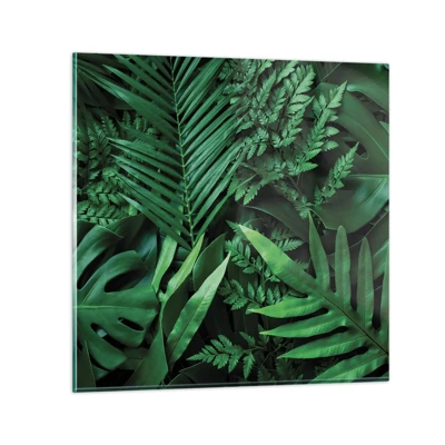 Obraz na skle - Objaté v zeleni - 40x40 cm