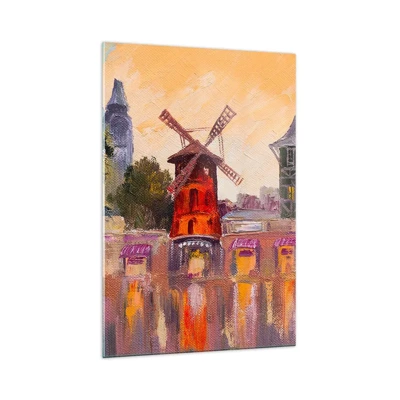 Obraz na skle - Pařížské ikony – Moulin Rouge - 70x100 cm