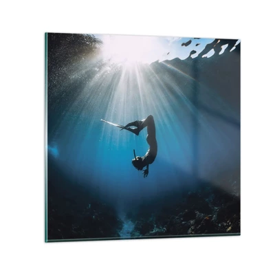 Obraz na skle - Podvodní tanec - 40x40 cm