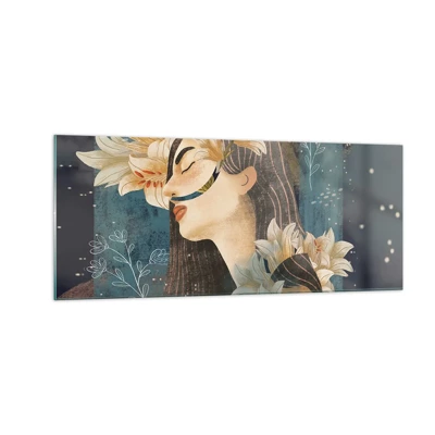 Obraz na skle - Pohádka o princezně s liliemi - 100x40 cm