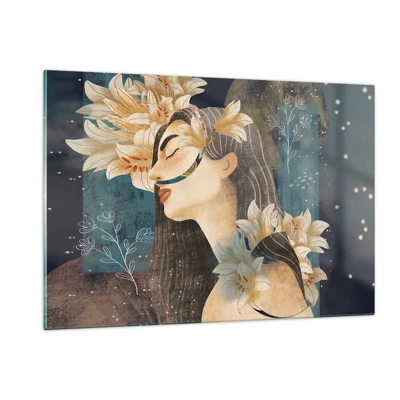 Obraz na skle - Pohádka o princezně s liliemi - 120x80 cm