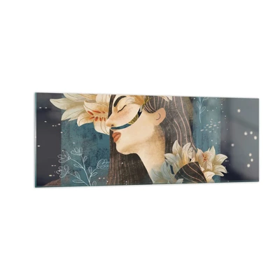 Obraz na skle - Pohádka o princezně s liliemi - 140x50 cm