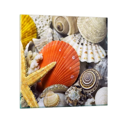 Obraz na skle - Poklady oceánu - 30x30 cm